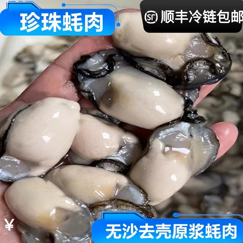 生蚝肉鲜活现剥新鲜去壳海鲜水产汫洲珍珠蚝海蛎子牡蛎肉1斤装