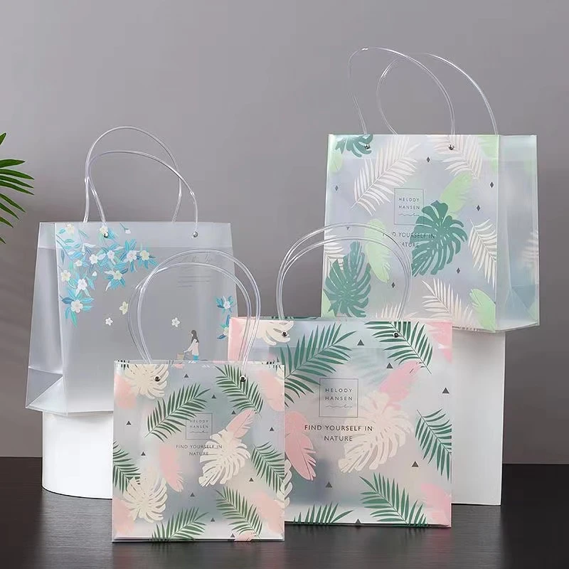 pvc手提袋礼品袋透明化妆品高档购物袋女装服装店包装袋塑料