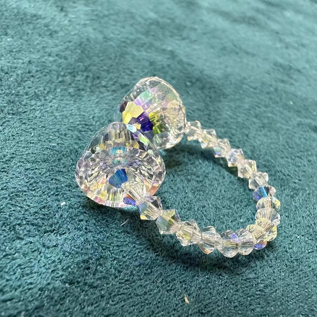 华子晶晶小铃铛蝴蝶结手链 戒指串珠DIY材料包