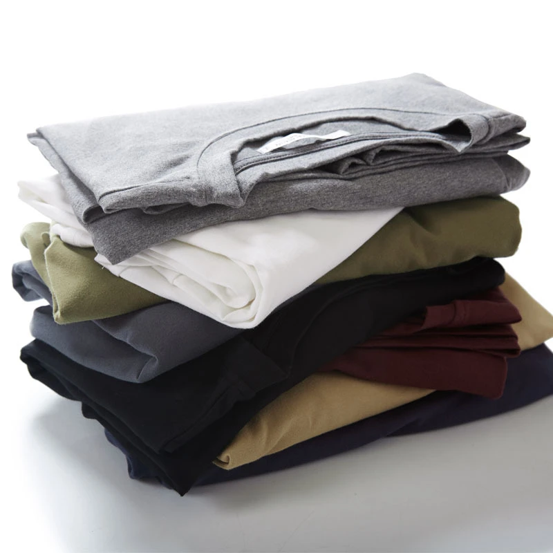 胖哈哈大码男装春季新款纯色长袖T恤男简约宽松打底衫加肥加大码