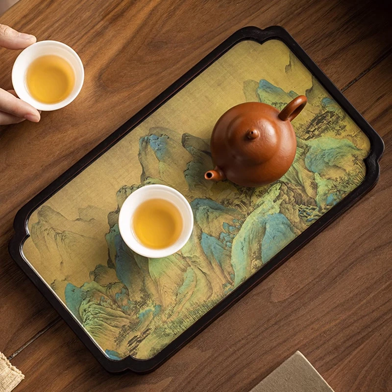 重竹国潮干泡盘小型茶盘家用泡茶用茶托功夫茶具圆形托盘竹制茶盘