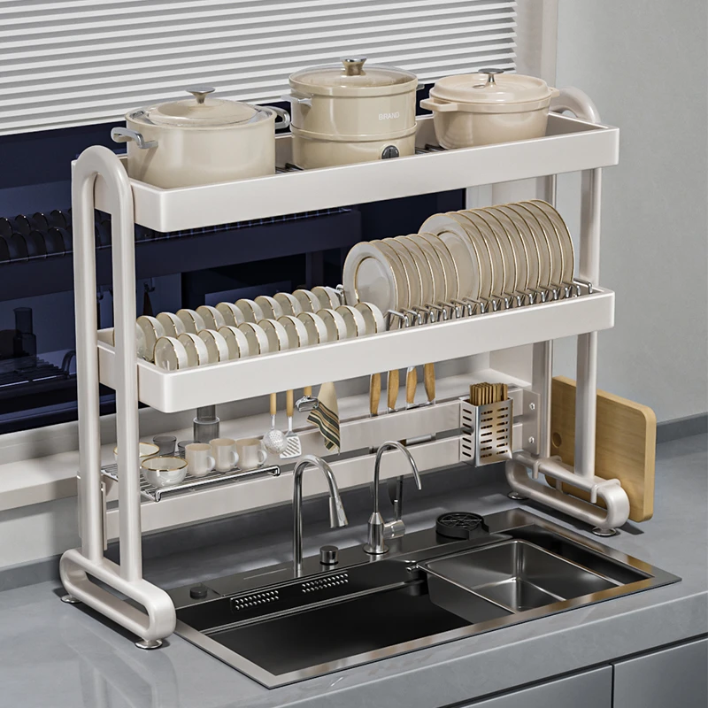 厨房水槽置物架家用多功能碗碟收纳架洗碗槽放碗盘水池上沥水碗架