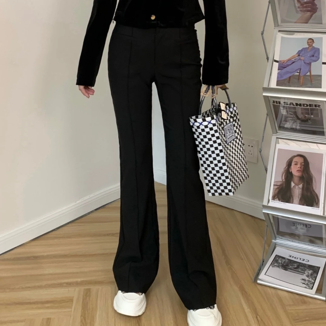 【胖小仙】秋季显瘦显腿长薄款喇叭裤