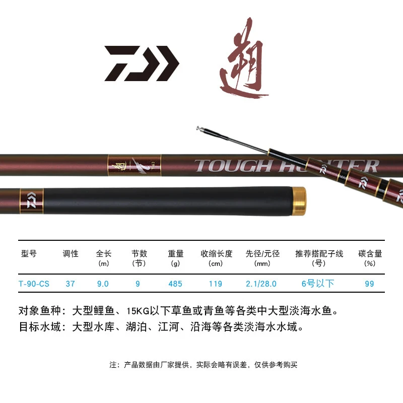 DAIWA/达亿瓦棕遡HOUGHHUNTER系列大物竿巨物竿收缩鲢鳙专用