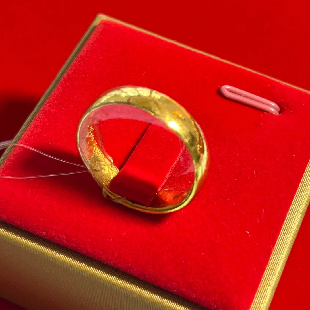 吉泰珠宝足金999戒指光面可调节时尚精美简约轻奢素款