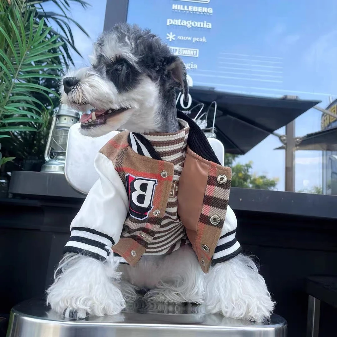 狗狗衣服秋冬加厚保暖法斗雪纳瑞贵宾泰迪柴犬猫棒球服外套