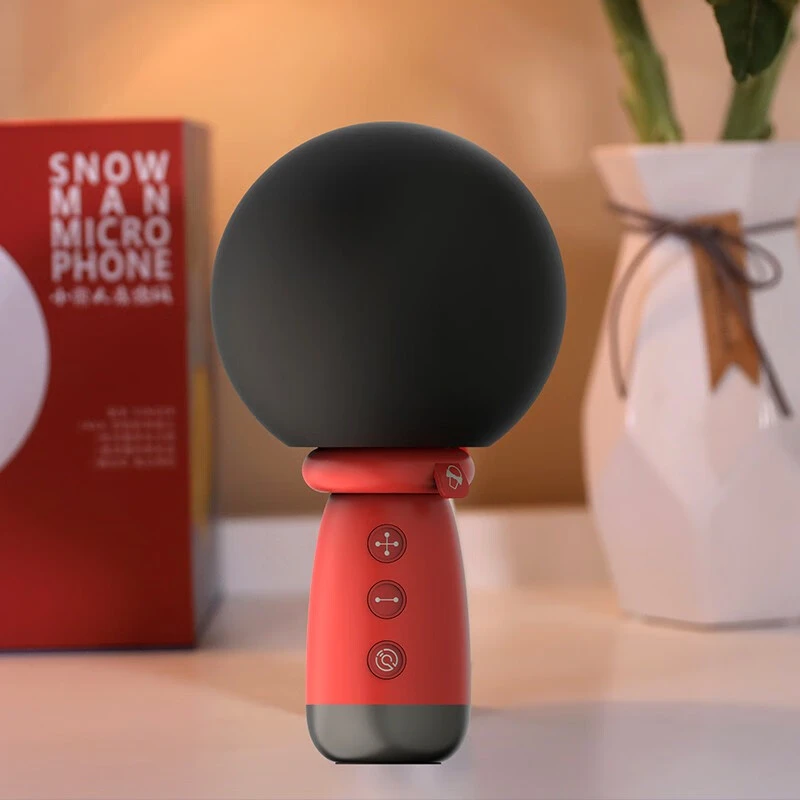 未使用  唱多多 麦克风小雪人 无线蓝牙 家庭K歌 音响一体二手