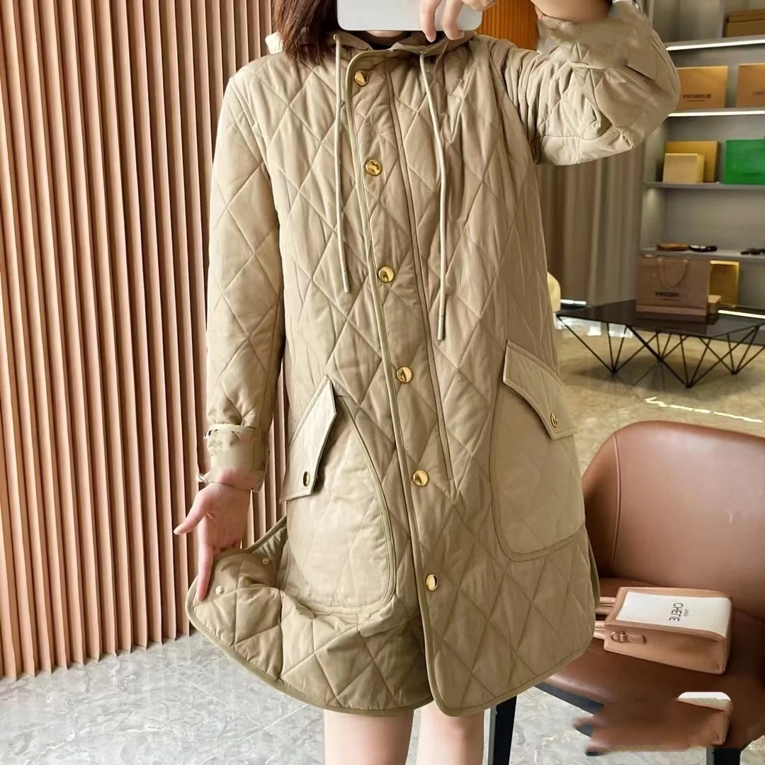 大长款灯芯绒领棉服女 ZJ01