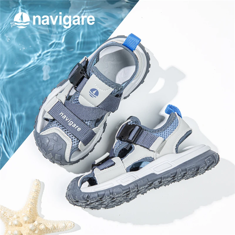 Navigare意大利小帆船夏季新款儿童包头凉鞋户外童鞋FCBY242007