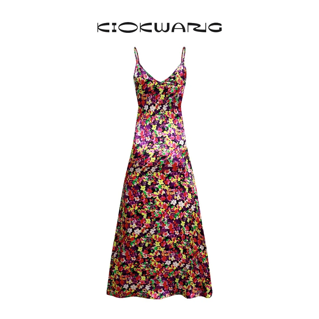 KIOKWANG//碎花吊带长款连衣裙