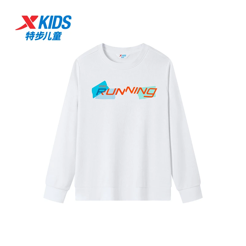 特步儿童秋冬新款长袖套头卫衣加绒中大童休闲卫衣676425209033