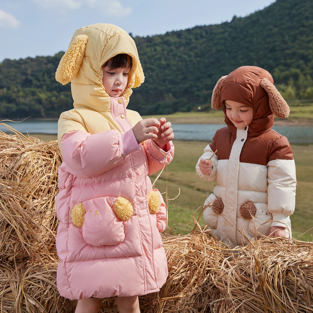 笛莎女童25冬新款可爱连帽儿童羽绒服加厚时尚保暖搭子-332466504