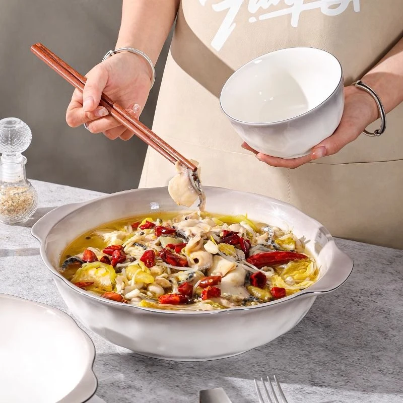 大容量新款酸菜鱼大盆碗家用大号双耳汤碗水煮鱼小龙虾专用碗汤盆