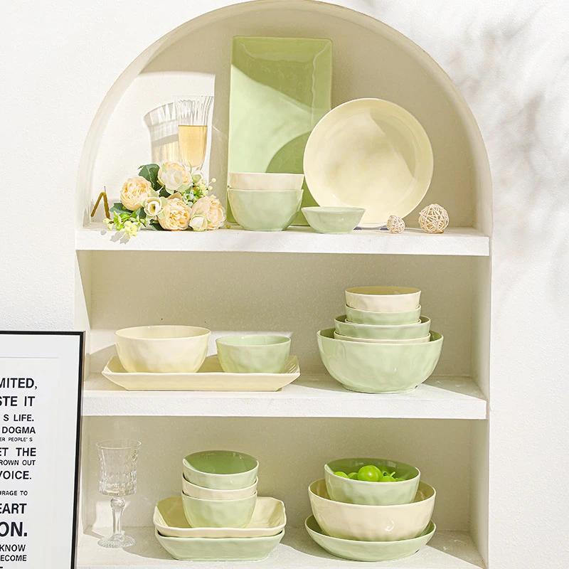 ins风陶瓷碗盘餐具高档高颜值家用碗碟盘简约乔迁新婚家庭装送礼
