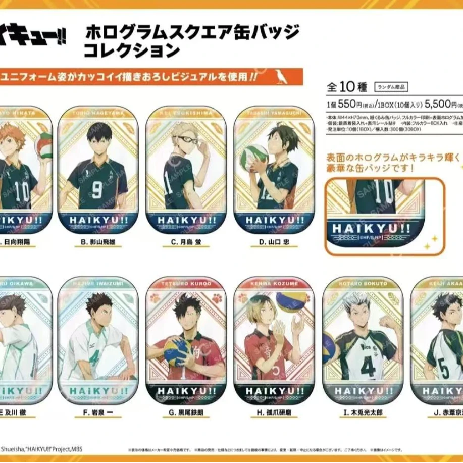 【排球少年】昭和笔记 抱球方吧唧徽章盲盒（下单默认代拆）