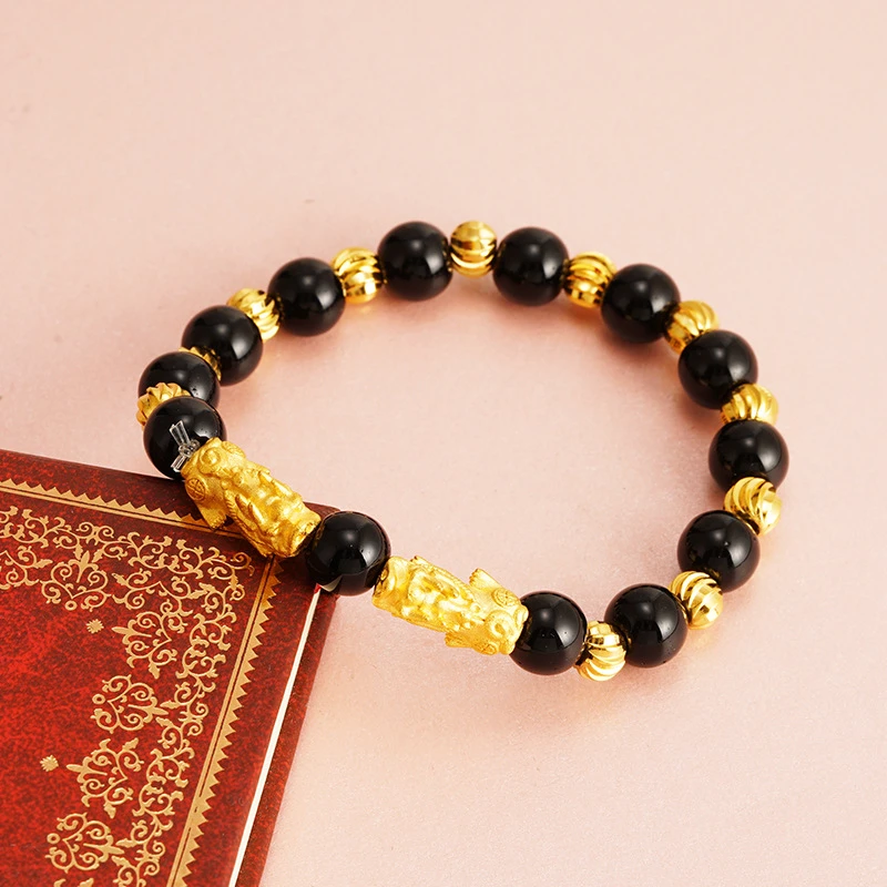 双貔貅珠珠珠高级感弹力手链