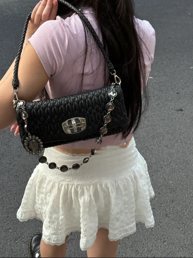95新 MIU MIU/缪缪 专柜在售新款双链单肩斜挎包xw