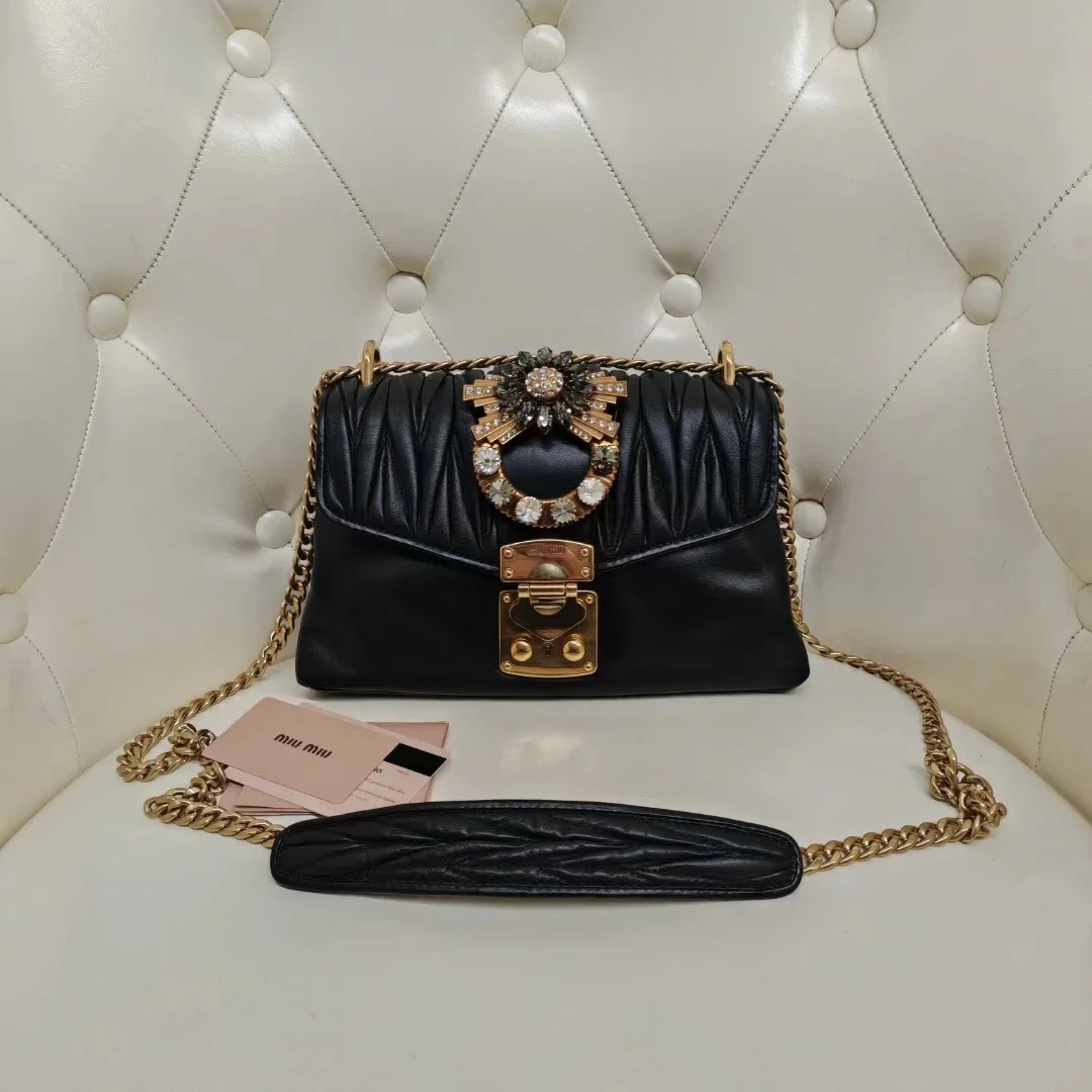 95新 MIU MIU/缪缪 黑色斜挎包