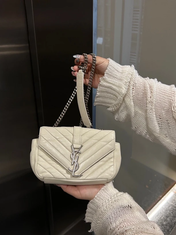 95新 YSL/圣罗兰 ysl kate白银邮差