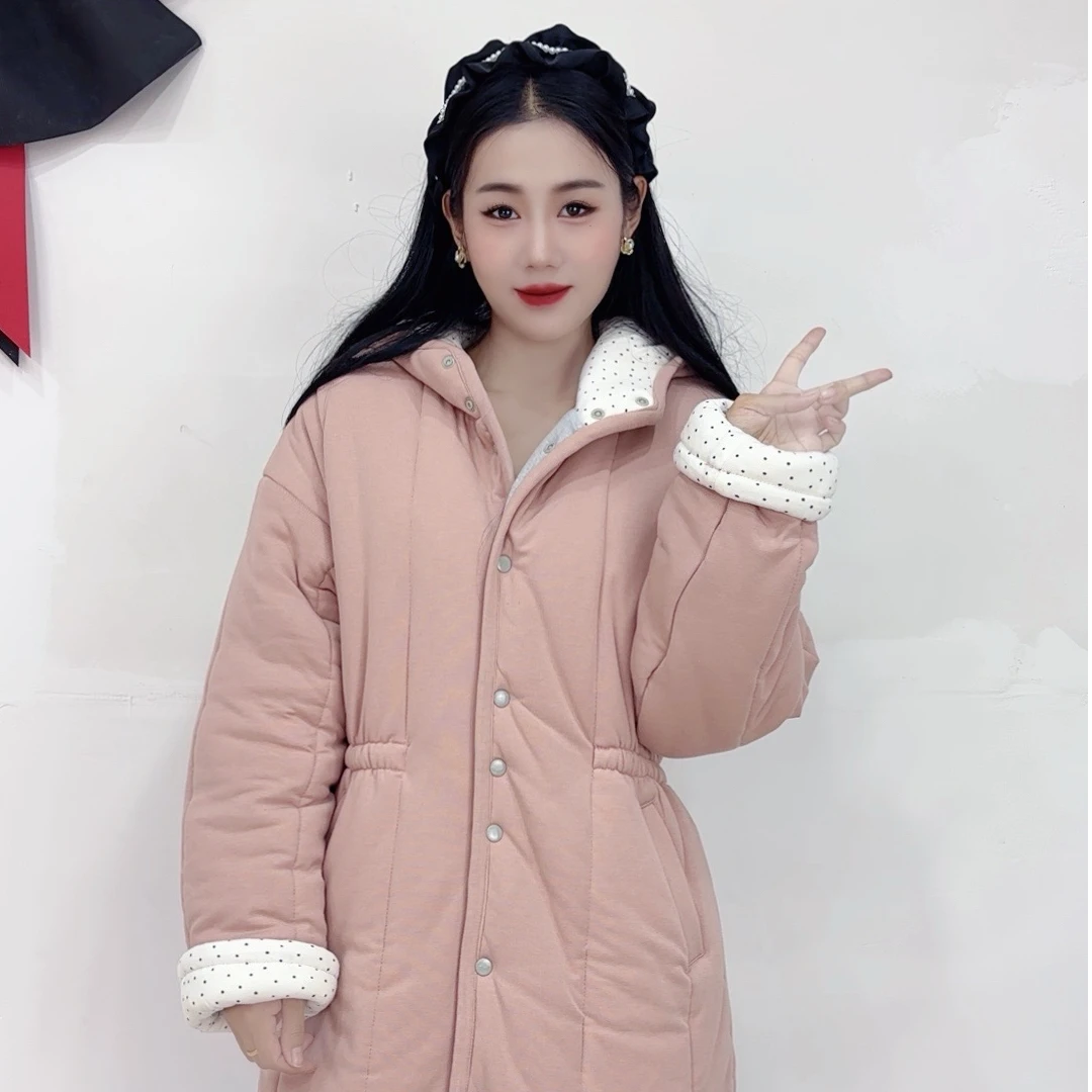 手工棉花衣新疆棉【XY】冬季中长款保暖加厚睡衣时尚家居服