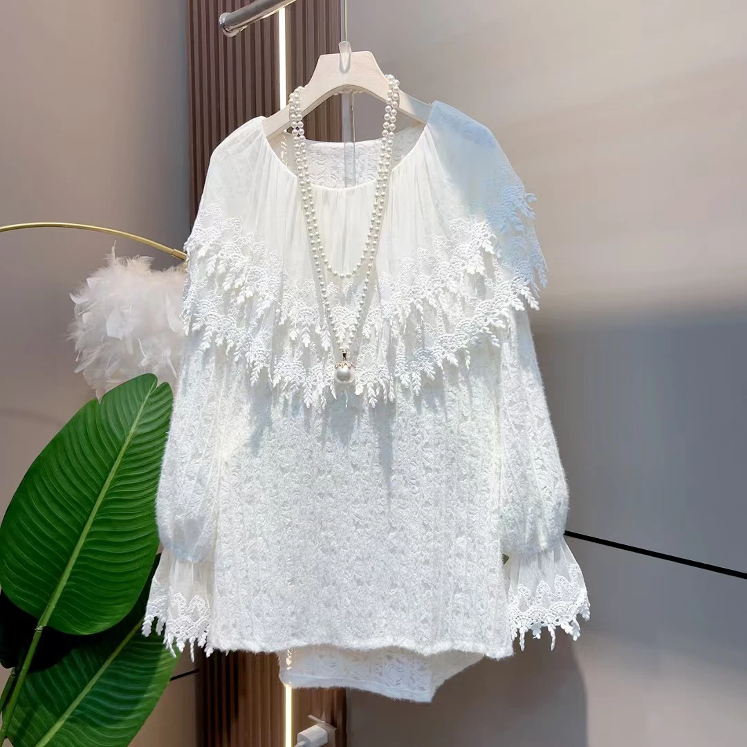 赢小姐·2024年秋冬季新款简约设计别致洋气法式气质优雅纯色大衫