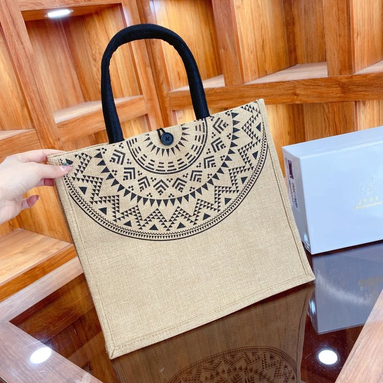 新款通勤小众轻奢潮流时尚大容量亚麻包包布包手提袋