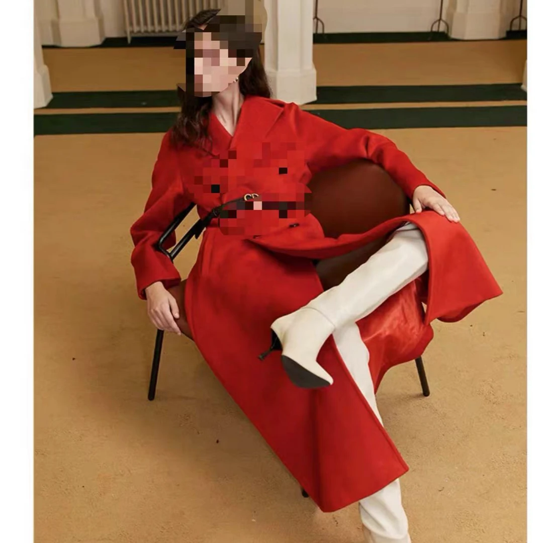 原创定制2024年秋冬新款经典款双面羊毛大衣中长款呢子外套女A7-2