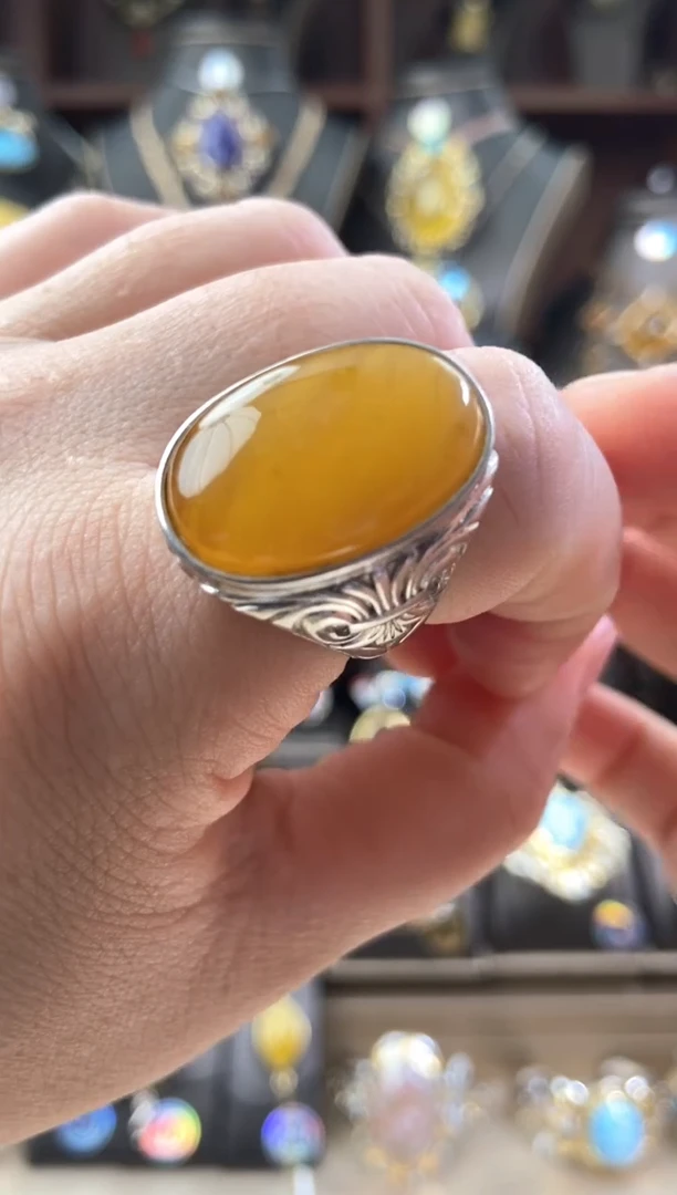 【闪购商品】琥珀戒指未镶嵌戒指
