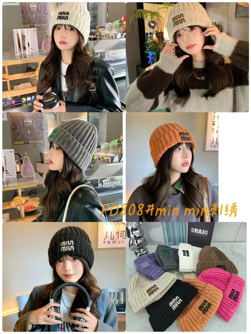 女孩时尚款百搭大针毛线帽