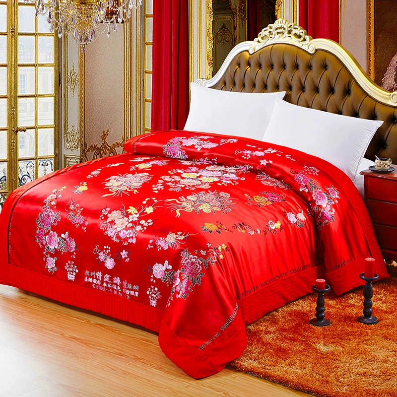 【被套】大红富贵牡丹被套一个（四周拉链全脱卸设计）