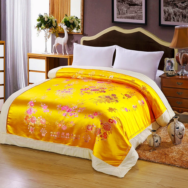 【被套】金黄富贵牡丹被套一个（四周拉链全脱卸设计）