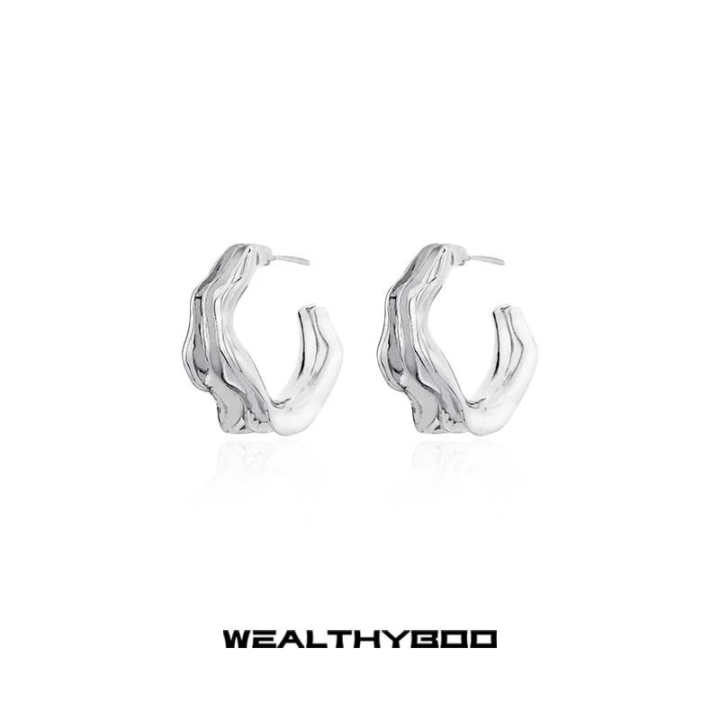 WEALTHYBOO/威茨堡 铜合金耳饰 时镜流转耳环冷淡风高级素款ins