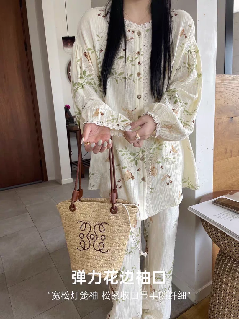 9901新款婴儿棉纱甜美碎花少女感休闲家居服