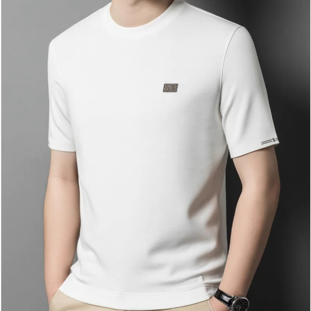 2315新款时尚潮圆领休闲百搭商务高级感短袖