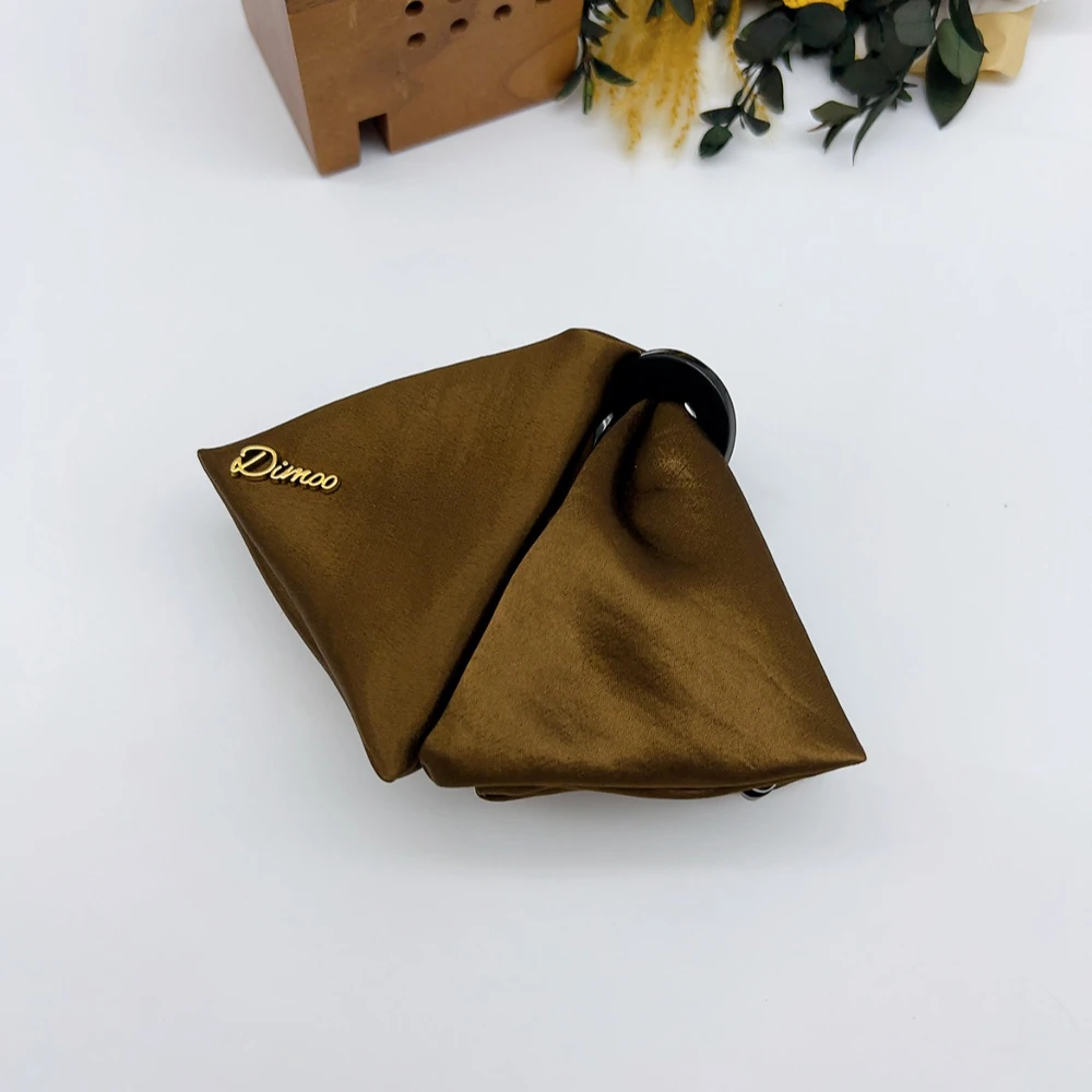 02005 好啊商店 菱形蝴蝶结抓夹-咖色 底夹11cm左右