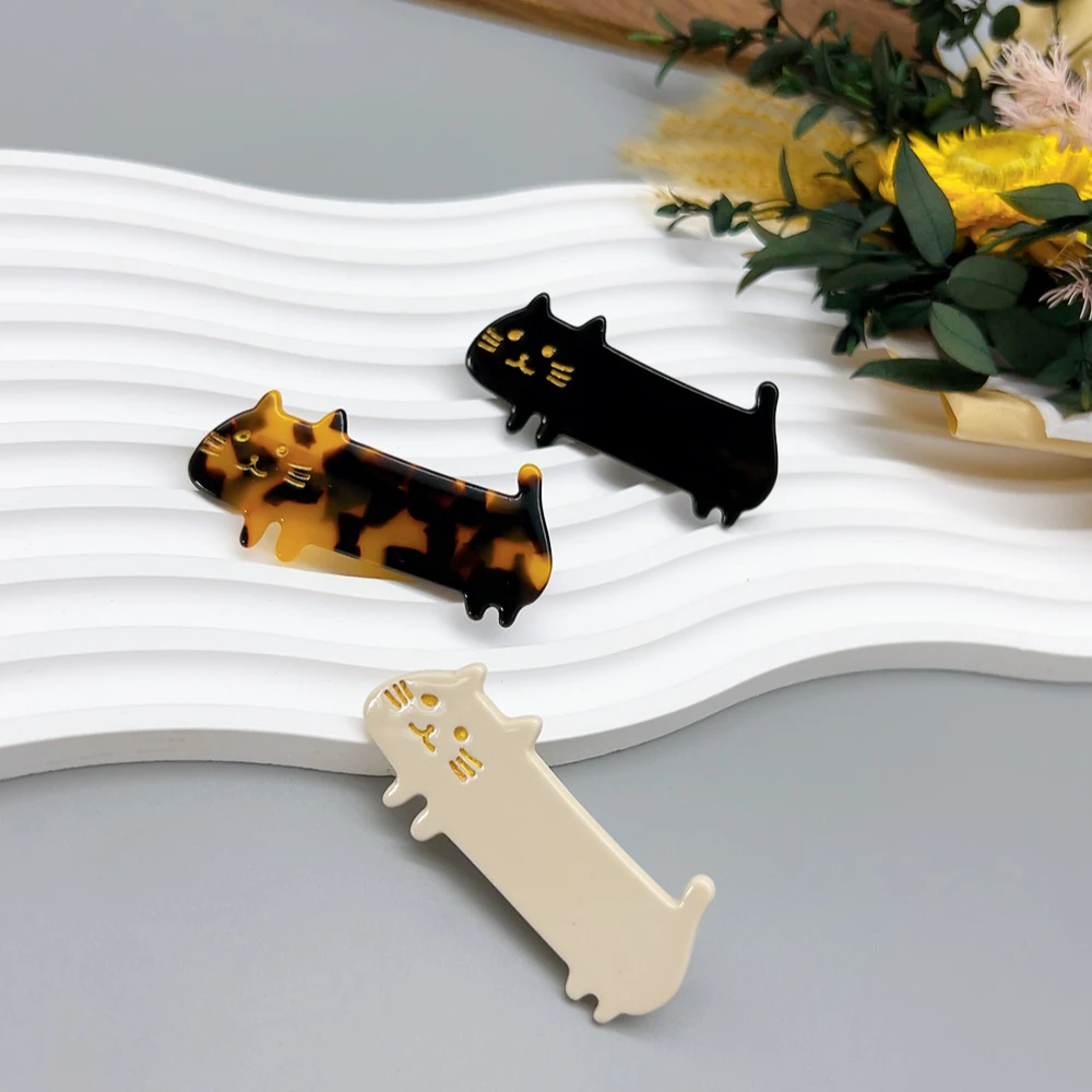 01387 好啊商店 醋酸猫咪边夹组合三个装 底夹4.5cm