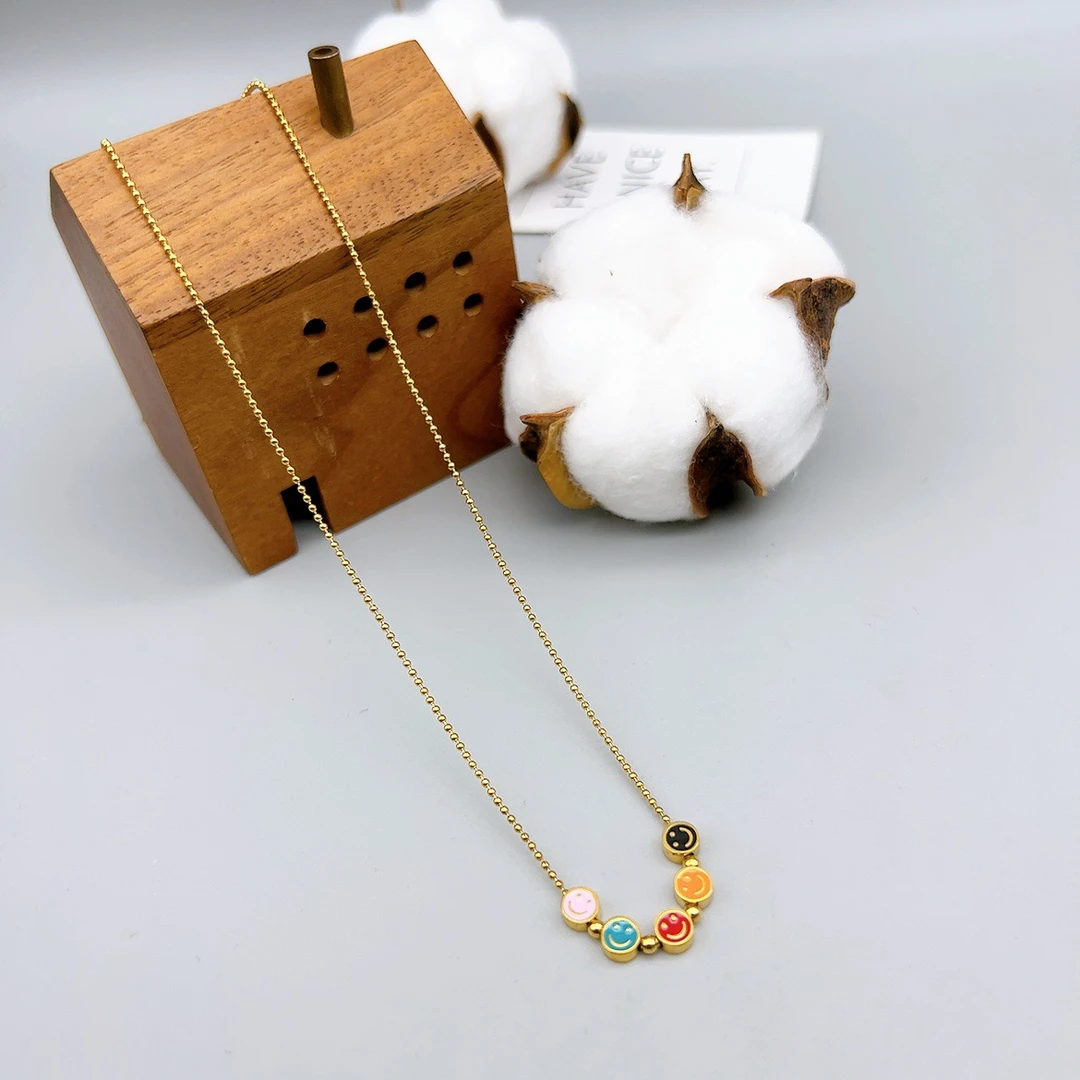 钛钢项链 03970 好啊商店 滴油微笑钛钢项链 长度41+5cm左右