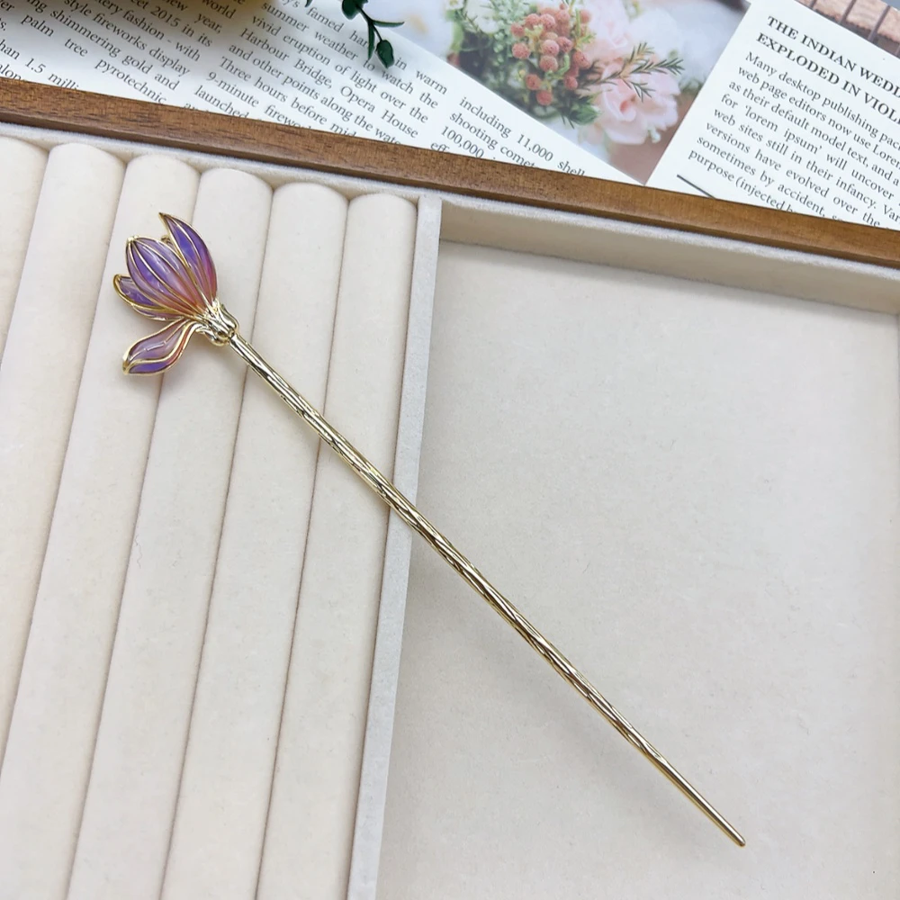 01186 好啊商店 玉兰花发簪 长17cm左右