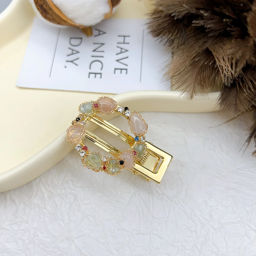 48986 手工制作粉水J圆形边夹 5cm