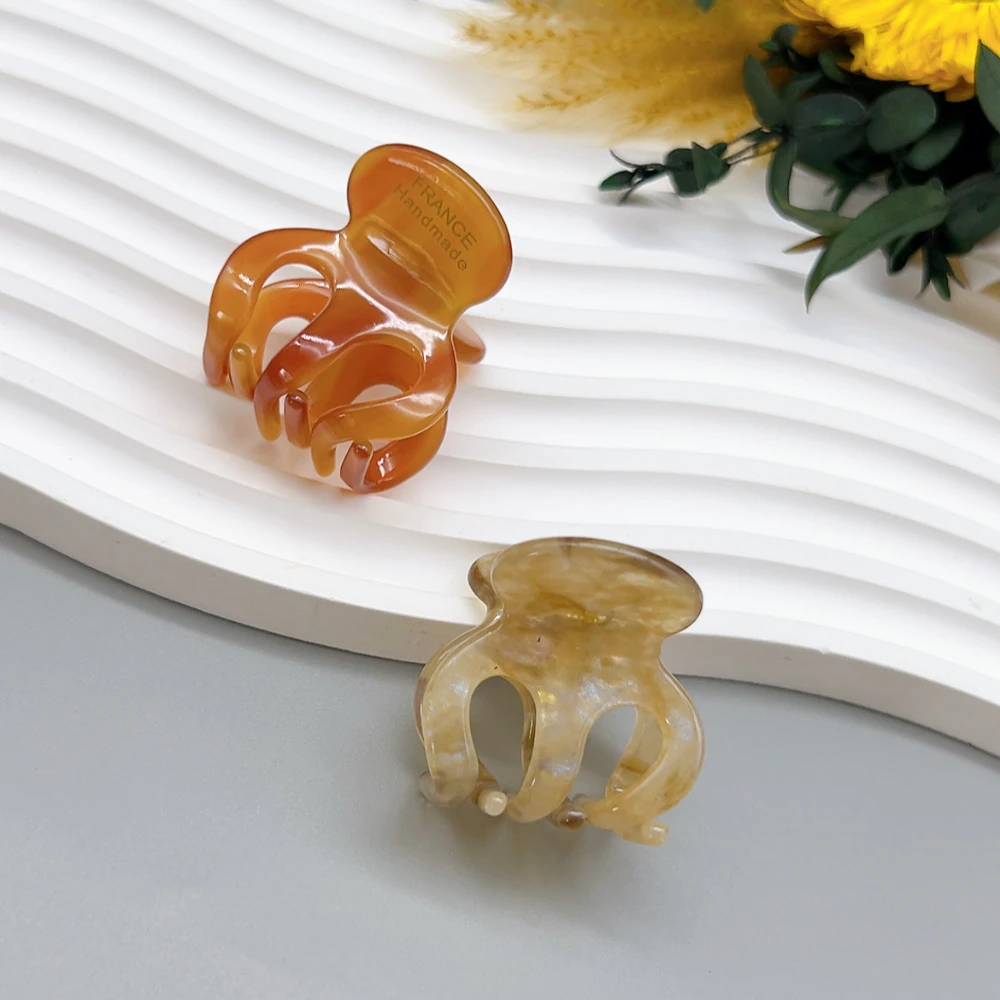 01263 好啊商店 迷你龙骨抓夹组合两个装-棕色系 底夹2.5cm