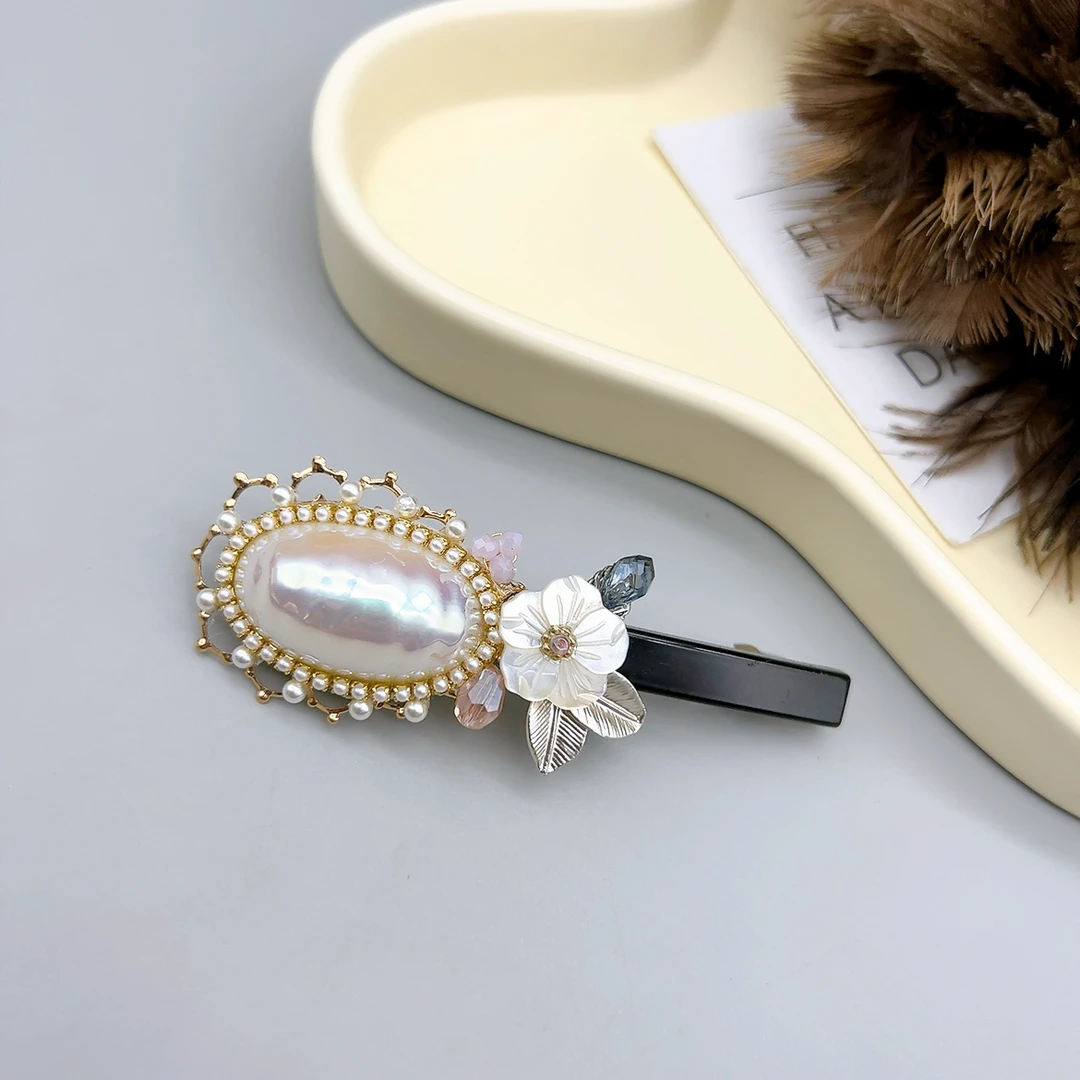 49030 好啊商店 韩式马贝横夹发夹9cm 白色