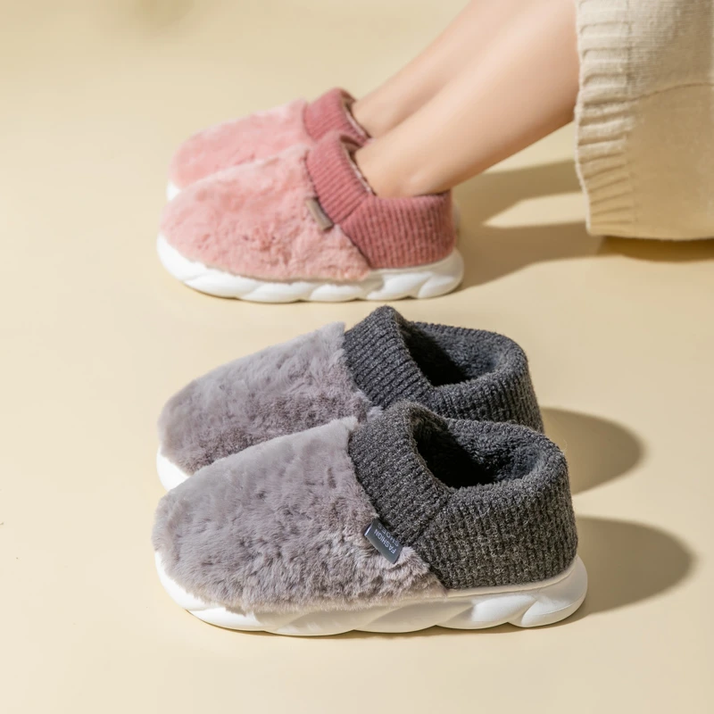 棉拖鞋女士冬季室内家居包跟厚底防滑情侣可爱毛绒保暖棉鞋男冬款