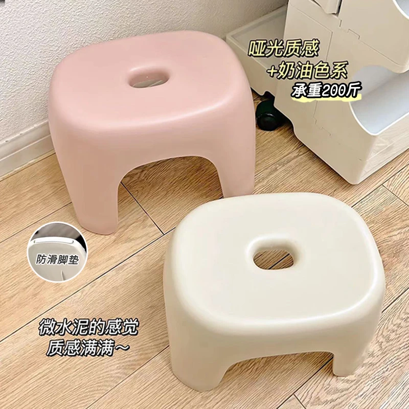 西邮哥【新疆包邮】加厚小凳子奶油色结实耐用客厅板凳椅子换鞋矮凳