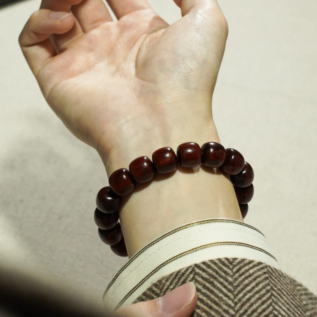 【老型珠】小叶紫檀老型珠11*12mm*18颗串珠 盘玩手串收藏礼物