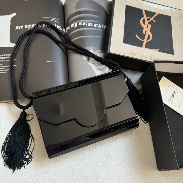 95新 YSL/圣罗兰 辣辣/中古亚克力流苏单肩包