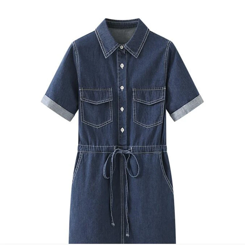 裙子收腰洋气夏季牛仔气质连衣裙女尾货孤品个别小瑕疵介意慎拍