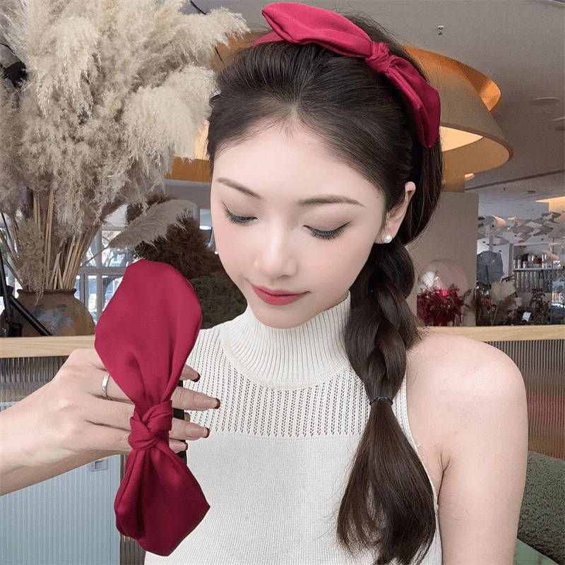 （新疆包邮）玫瑰的故事同款蝴蝶结打结发箍简约百搭宽边可调节铁s