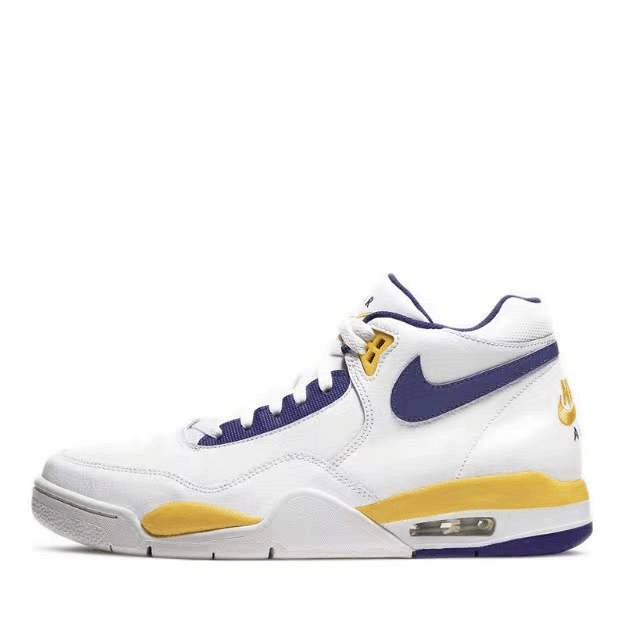 Nike/耐克 FlightLegacy白蓝黄湖人中帮运动篮球鞋BQ4212-102专场