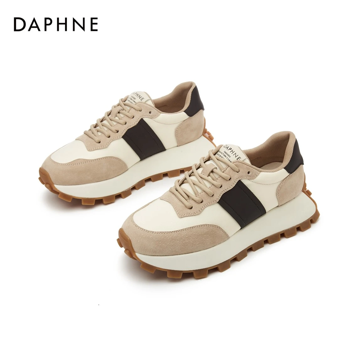 达芙妮阿甘鞋新款百搭厚底白色软底舒适女鞋大气运动单鞋