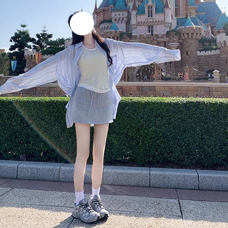 小个子卫裙女夏季包臀裙子半身港风网红ins超火抽绳设计感超短裙